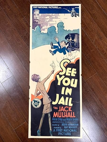 See You In Jail (1927) US Insert Movie Poster - Never Folded: See You In Jail (1927) US Insert Movie Poster - Never Folded, Please refer to the attached photos to determine the condition of this original vintage item. Note: LB means Linen Backed. Ready for you t