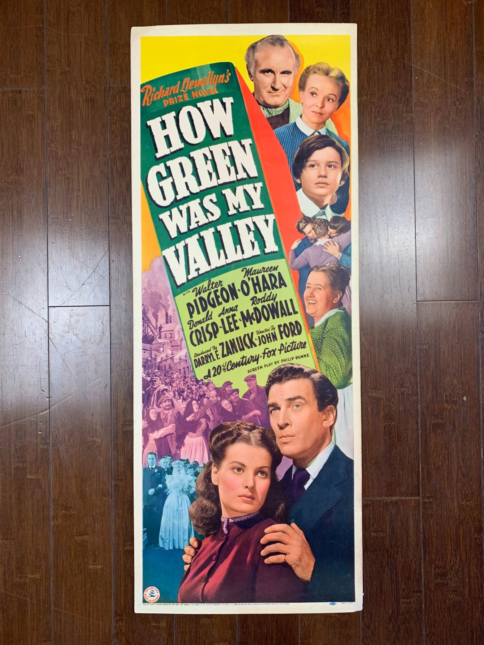 How Green Was My Valley - Best Picture (1941) US Insert Movie Poster: How Green Was My Valley - Best Picture (1941) US Insert Movie Poster, Please refer to the attached photos to determine the condition of this original vintage item. Note: LB means Linen Backed. Ready f