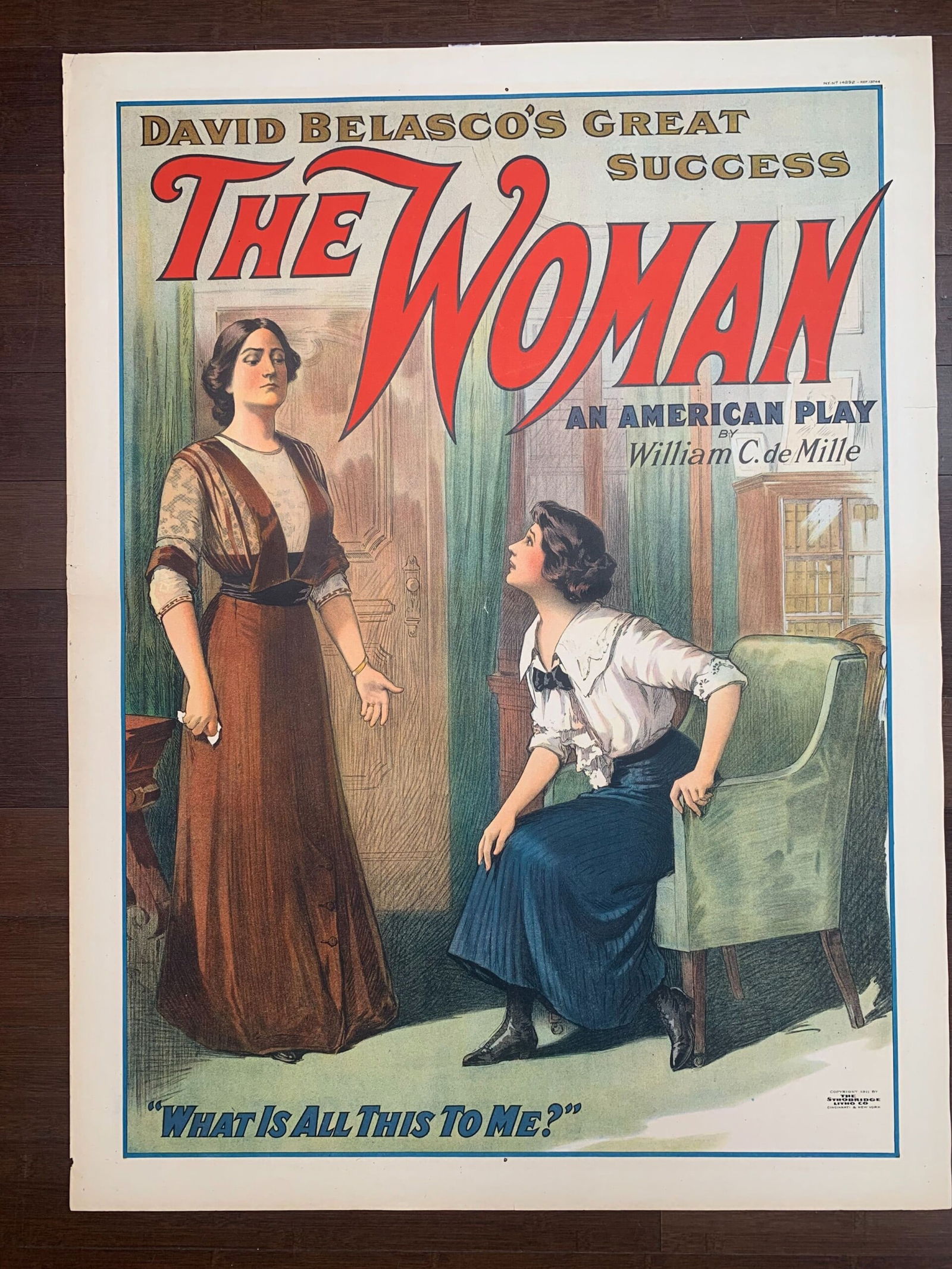 The Woman - Strobridge Litho (1905) 30x40 US Theater Poster: The Woman - Strobridge Litho (1905) 30x40 US Theater Poster, Please refer to the attached photos to determine the condition of this original vintage item. Note: LB means Linen Backed. Ready for you to