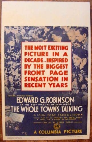 The Whole Town's Talking - Edward G. Robinson (1935) US Window Card Poster: The Whole Town's Talking - Edward G. Robinson (1935) US Window Card Poster, Please refer to the attached photos to determine the condition of this original vintage item. Note: LB means Linen Backed. R