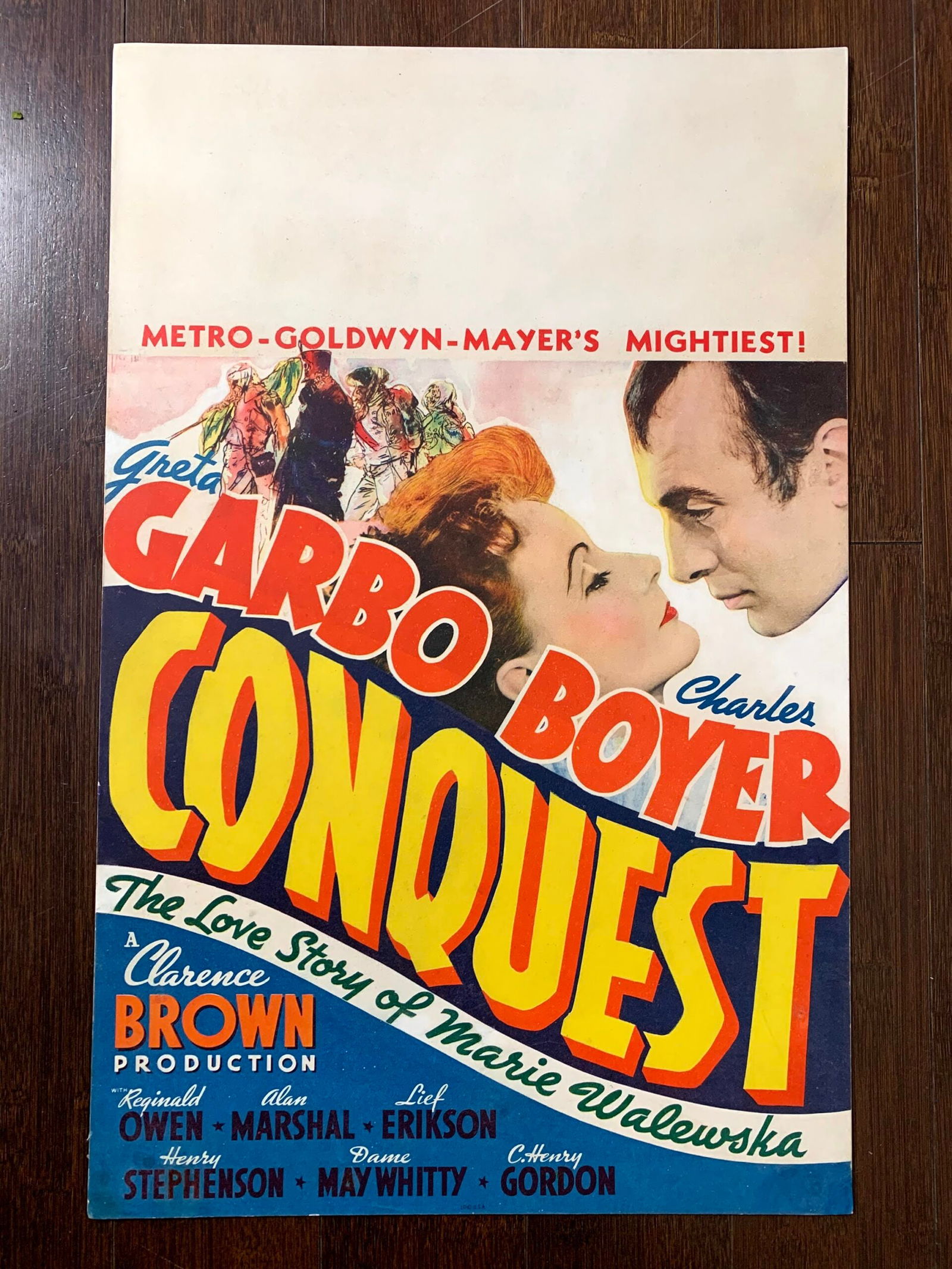 Conquest - Greta Garbo & Boyer (1937) US Window Card Movie Poster: Conquest - Greta Garbo & Boyer (1937) US Window Card Movie Poster, Please refer to the attached photos to determine the condition of this original vintage item. Note: LB means Linen Backed. Ready for