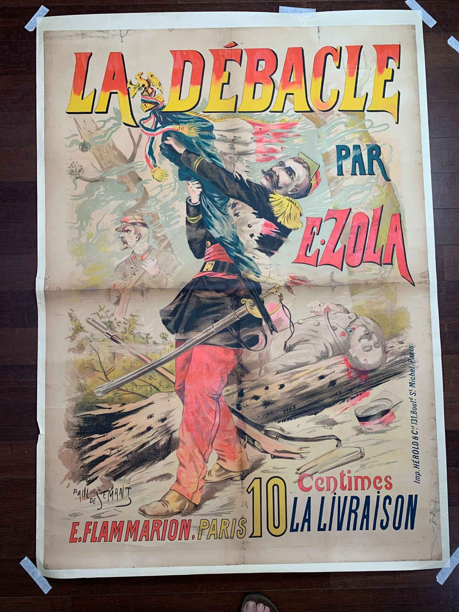 Le Debacle - Art Paul de Semant (1880) 39x55 French Theater Litho Poster LB: Le Debacle - Art Paul de Semant (1880) 39x55 French Theater Litho Poster LB, Please refer to the attached photos to determine the condition of this original vintage item. Note: LB means Linen Backed.