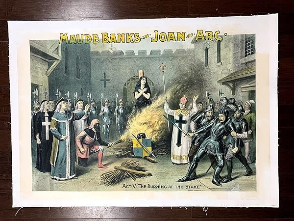 Joan Of Arc - Maude Banks (1890's) 19.5x27.25 US Theater Advertising Poster LB: Joan Of Arc - Maude Banks (1890's) 19.5x27.25 US Theater Advertising Poster LB, Please refer to the attached photos to determine the condition of this original vintage item. Note: LB means Linen Backe