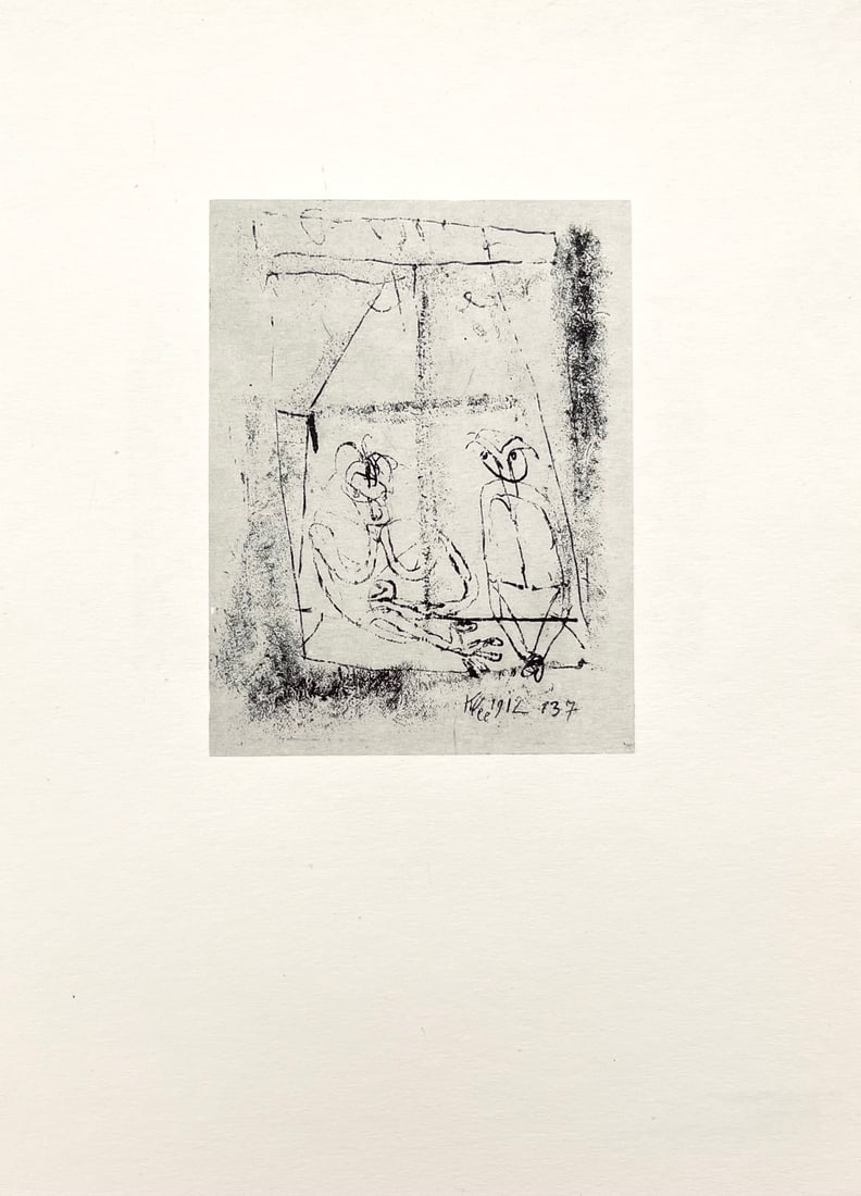 1947 Paul Klee Engraving 12 At The Window 1920: Title: 1947 Paul Klee Engraving 12 At The Window 1920 Artist: Klee Description: Artist: Paul Klee Country: Switzerland / Germany Title: At The Window 1920 Medium: Engraving - 12 printed: 1947 by Merid