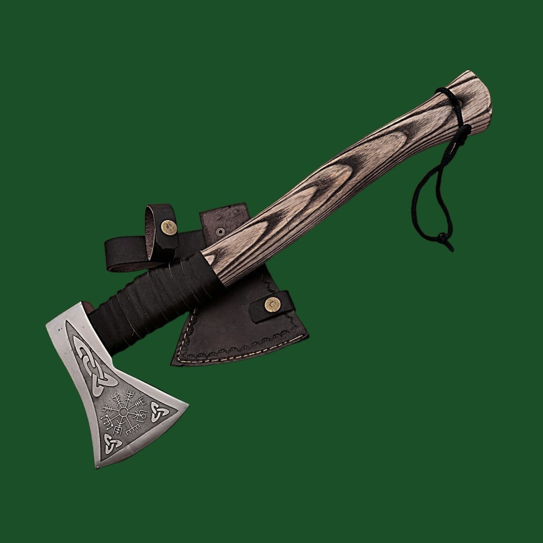 Hand-Forged Carbon Steel Blade Wood Handle Hatchet (1 of 5)