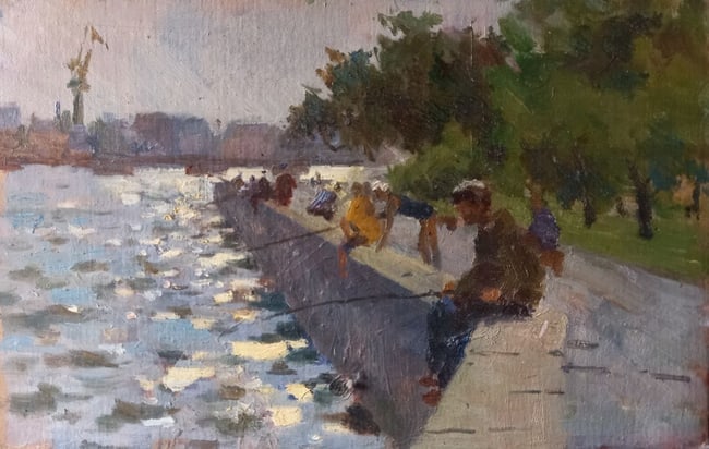 Oil painting Embankment Alex Ditriev (1 of 1)