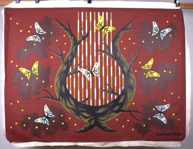 FRENCH Serigraphy TAPESTRY JEAN PICART LEDOUX MODERNIST La Vigne (1 of 1)