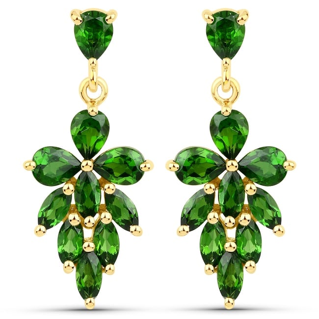 Earrings: Chrome-Diopside Pears 4x3mm (1 of 1)