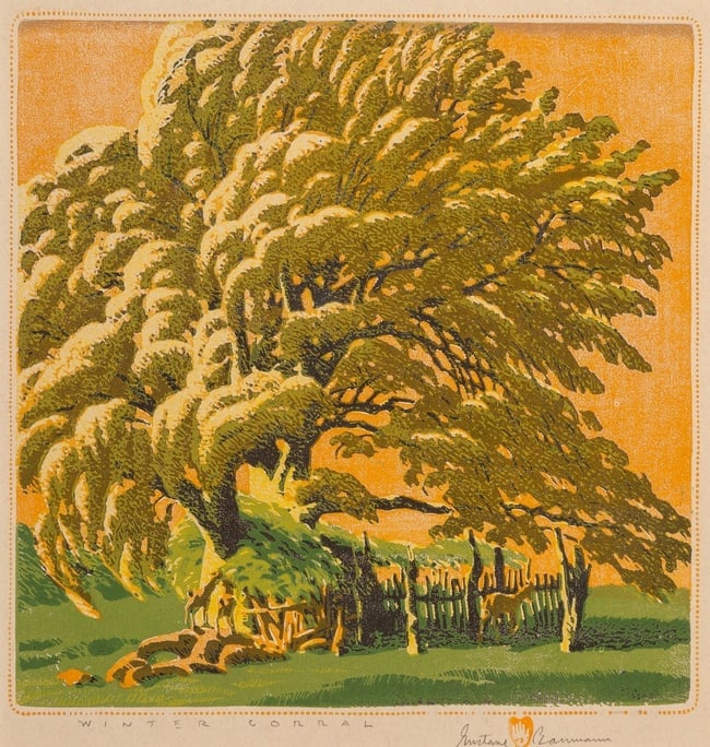 Gustave Baumann Winter Corral Print (1 of 1)