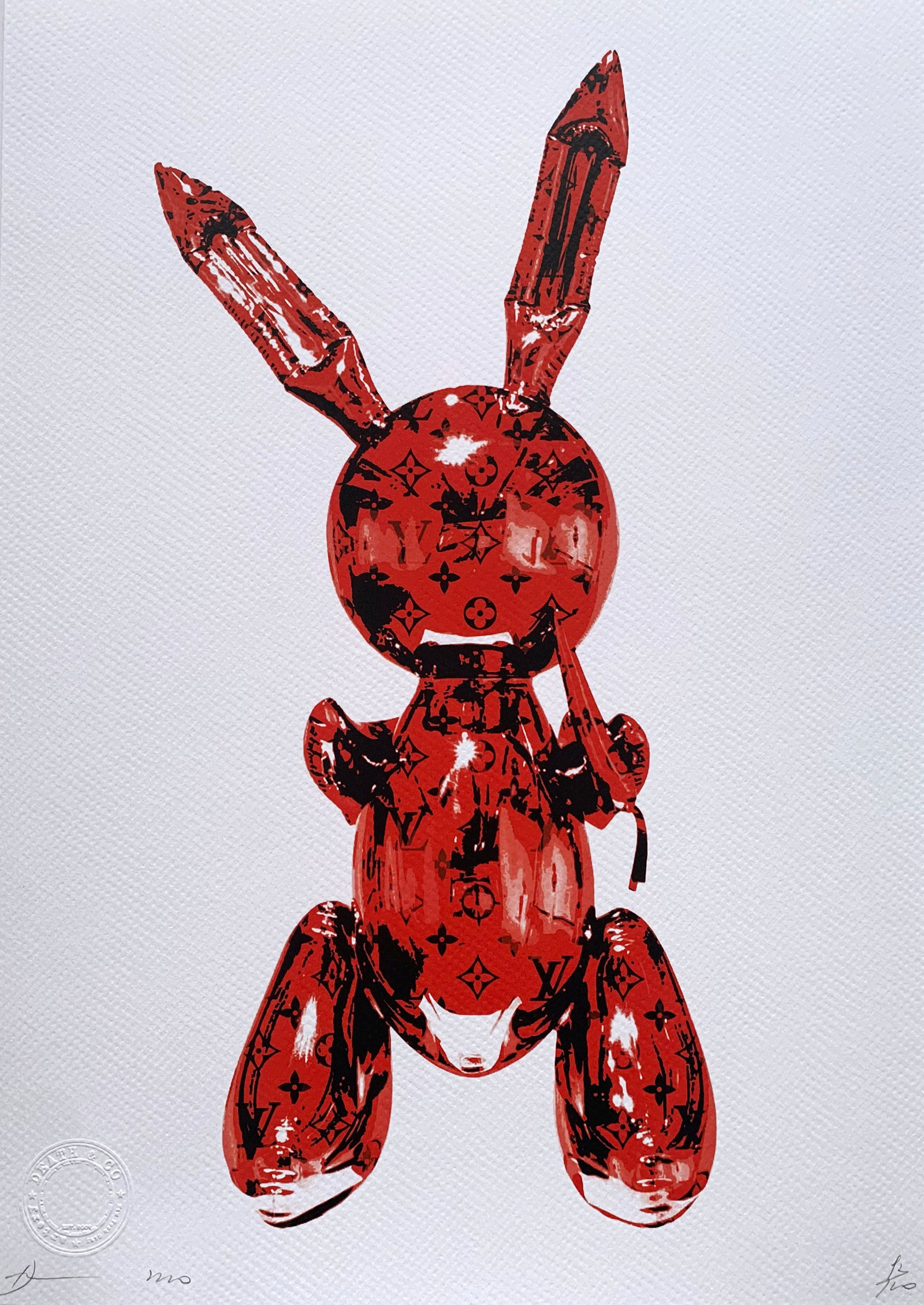Death NYC Jeff Koons Louis Vuitton: Title:Death NYC Jeff Koons Louis Vuitton Date/Period:21st Century Materials:Giclee on Fine art 300 gsm paper Size:17 3/4 x 12 1/2 inches Description:Artist: Death NYC, limited edition giclee on paper,