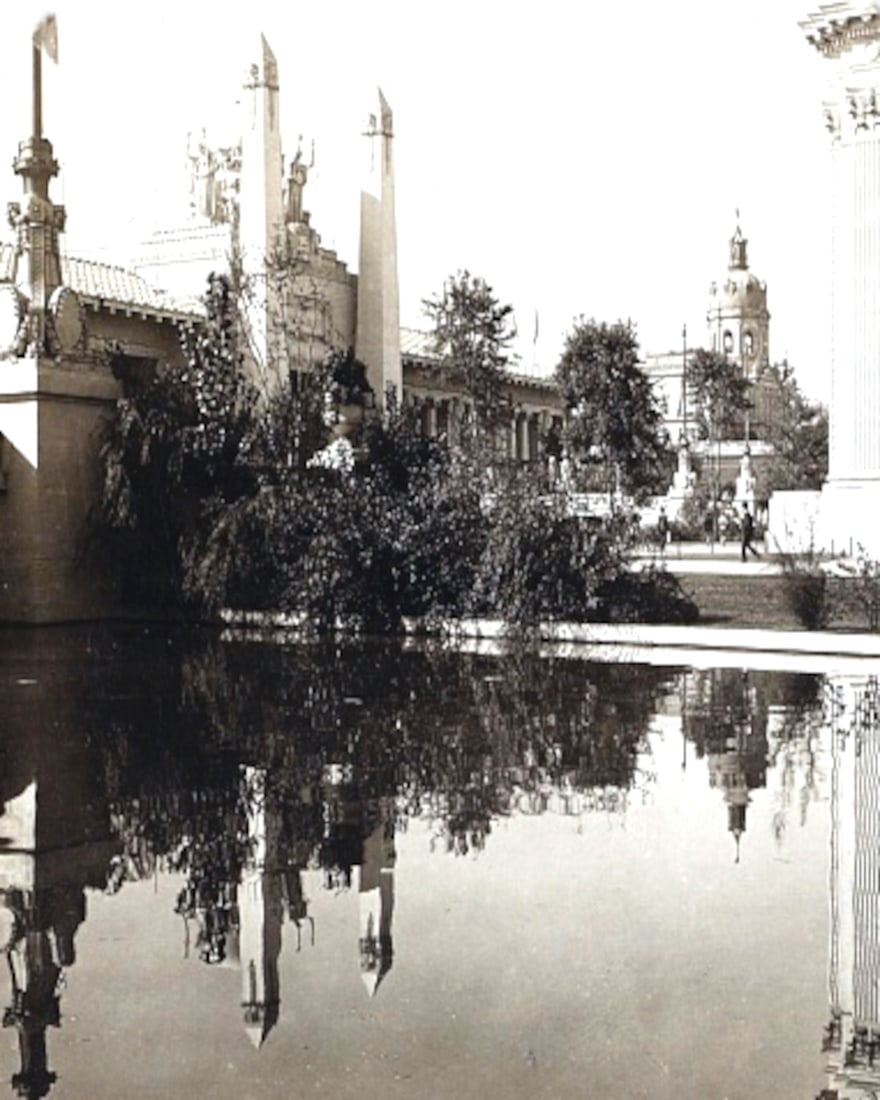 1904, Beautiful reflected view of the German Building and entrance to Palace of Mines and (1 of 1)