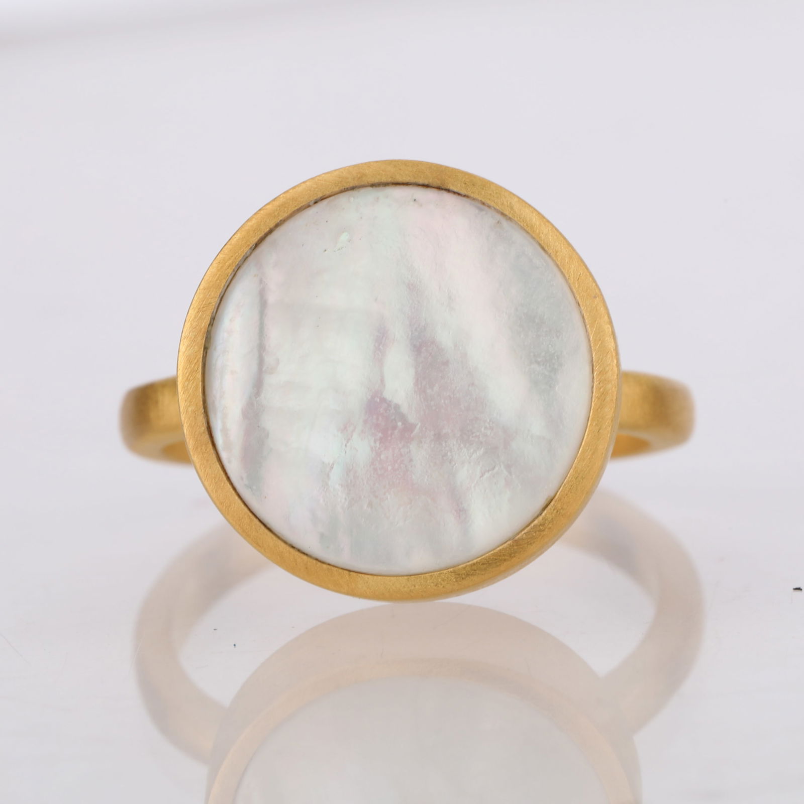 Ring: Blue Lace Agate Plate Round 13.00mm: Title: Ring: Blue Lace Agate Plate Round 13.00mm Description: Blue Lace Agate Plate Round 13.00mm - 1Pc ( Stone Weight Assumed ) ( Matte Finish ) ( Stone Height : 2.00mm ) ( 13mm diameter 3mm deep wit