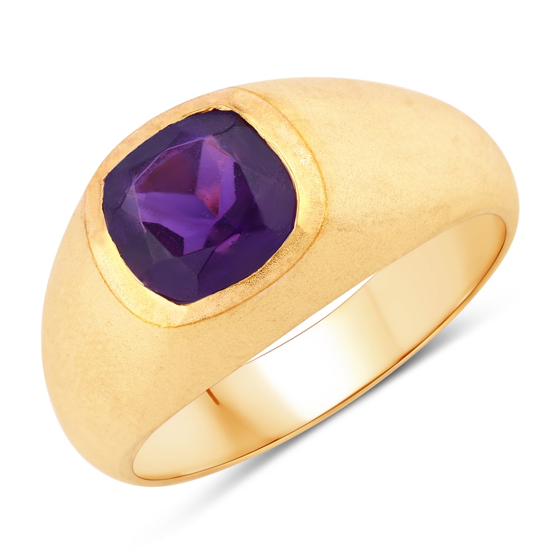 Ring: African Amethyst Buff Top Cushion 7.00mm (1 of 1)