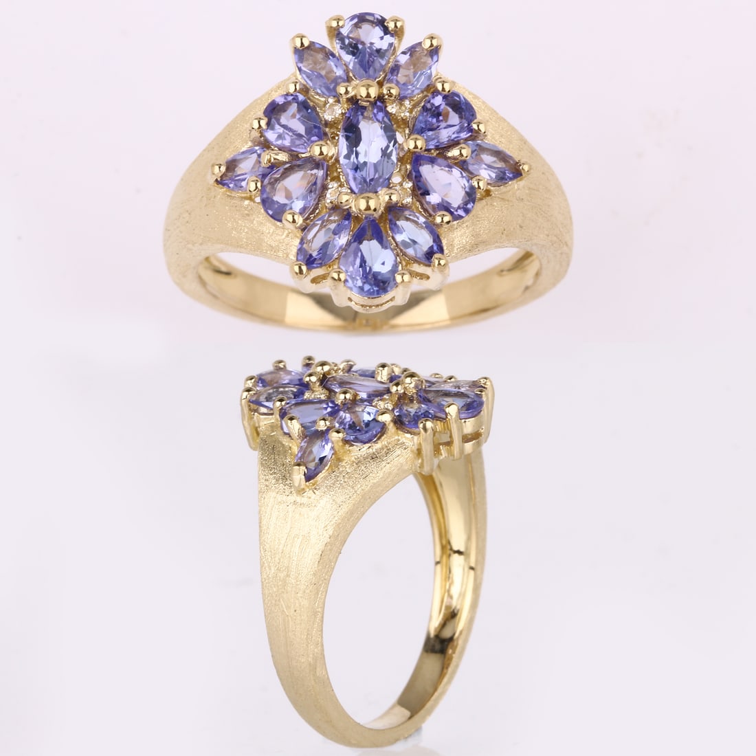 Ring: Tanzanite Marquise 6x3mm: Title: Ring: Tanzanite Marquise 6x3mm Description: Tanzanite Marquise 6x3mm - 1Pcs + Tanzanite Pears 4x3mm - 6Pcs + Tanzanite Marquise 4x2mm - 6Pcs + White Topaz Round 0.90mm - 4Pcs Date/Period: After