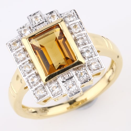 Ring: Madeira Citrine Baguette 8x6mm (1 of 1)