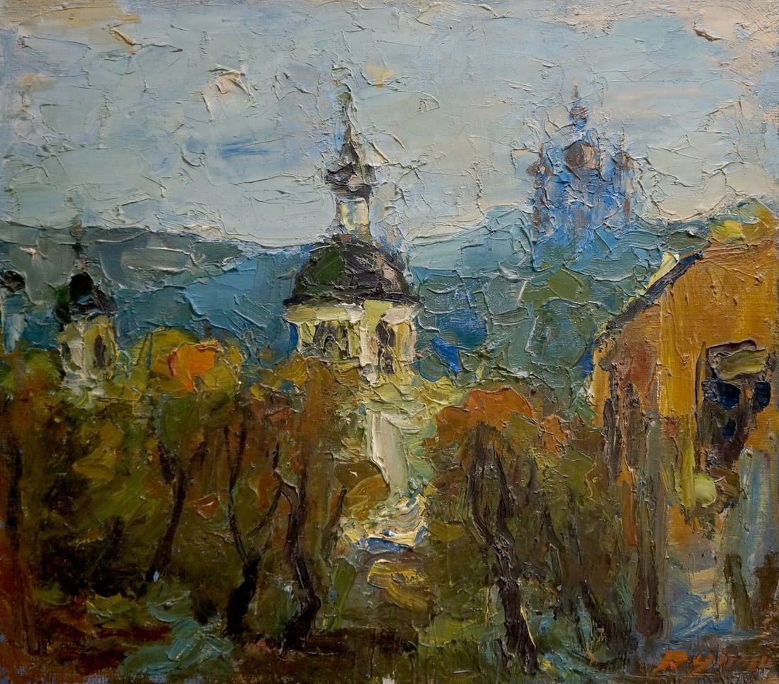 Oil painting Church landscape Dupliy Sergey Alexandrovich (1 of 8)