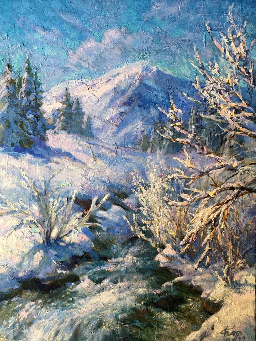 Oil painting Winter in the mountains Batrakov Vladimir Grigorievich (1 of 14)