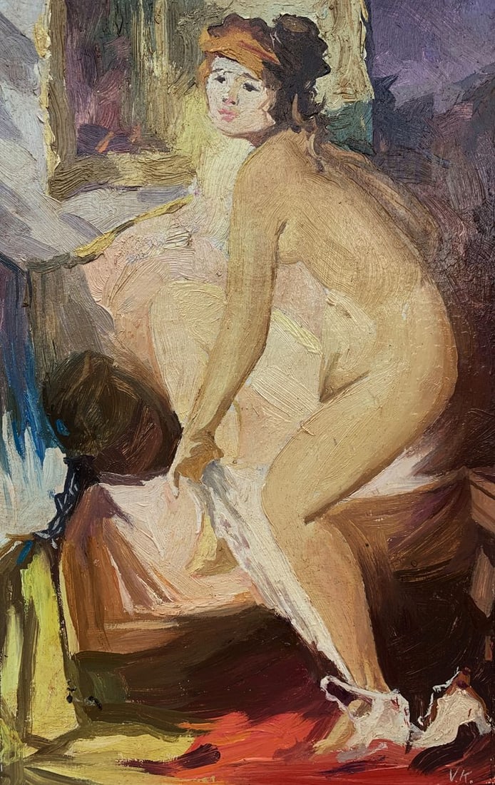 Oil painting Portrait of a naked girl Unknown artist (1 of 8)