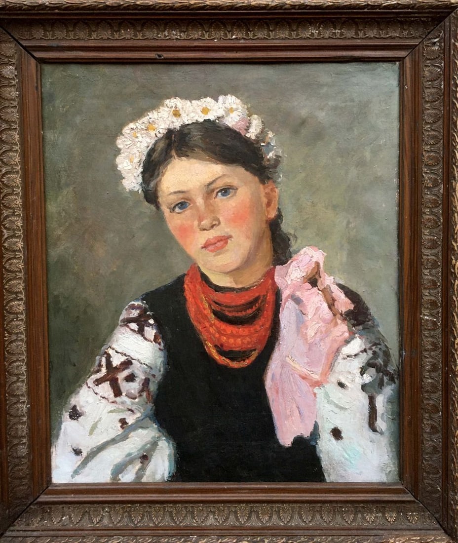 Oil painting Portrait of Ukrainka Unknown artist (1 of 10)