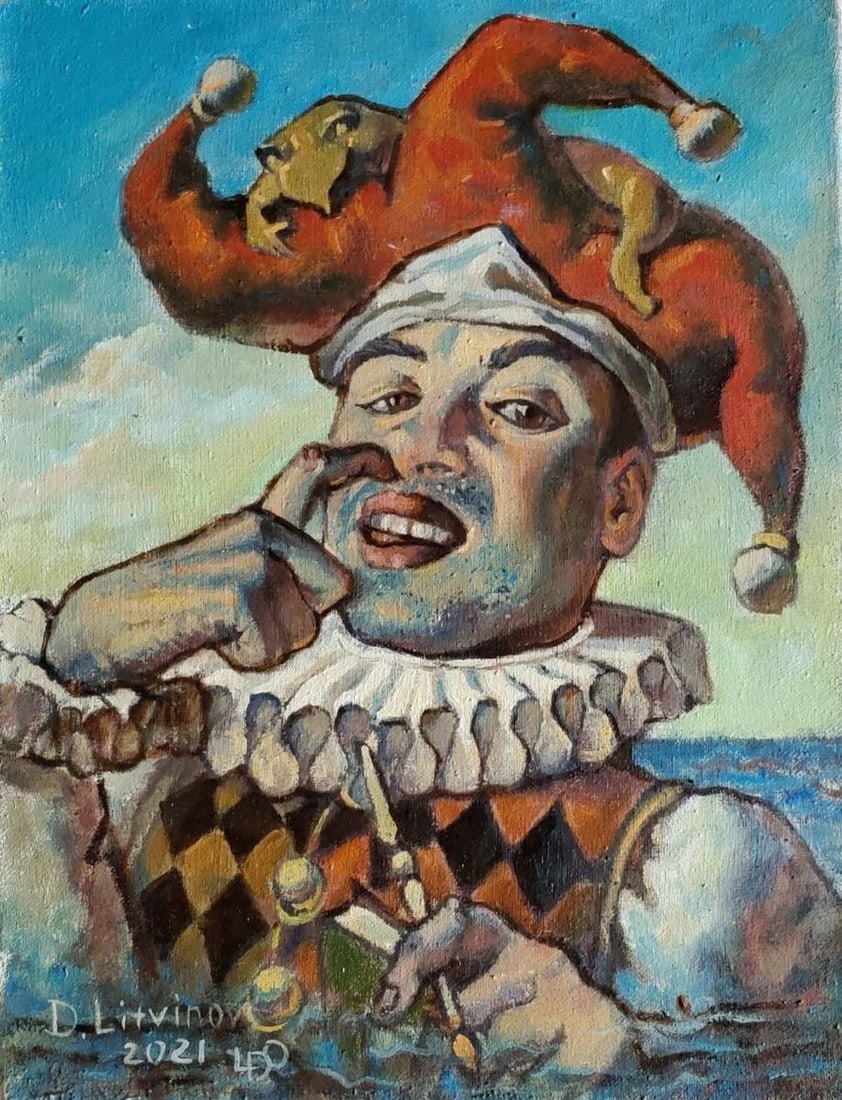 Oil painting Portrait of a jester Litvinov Daniil Olegovich (1 of 7)