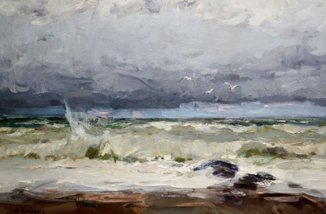 Oil painting Seascape Zakharov Fedor Zakharovich: Title: Oil painting Seascape Zakharov Fedor Zakharovich Description: Vern 1360 *** ABOUT THIS PAINTING *** * TITLE: "Seascape" * ARTISTS: Zakharov Fedor Zakharovich * SIZE: 100x150 cm/'39.37x59.05 inc