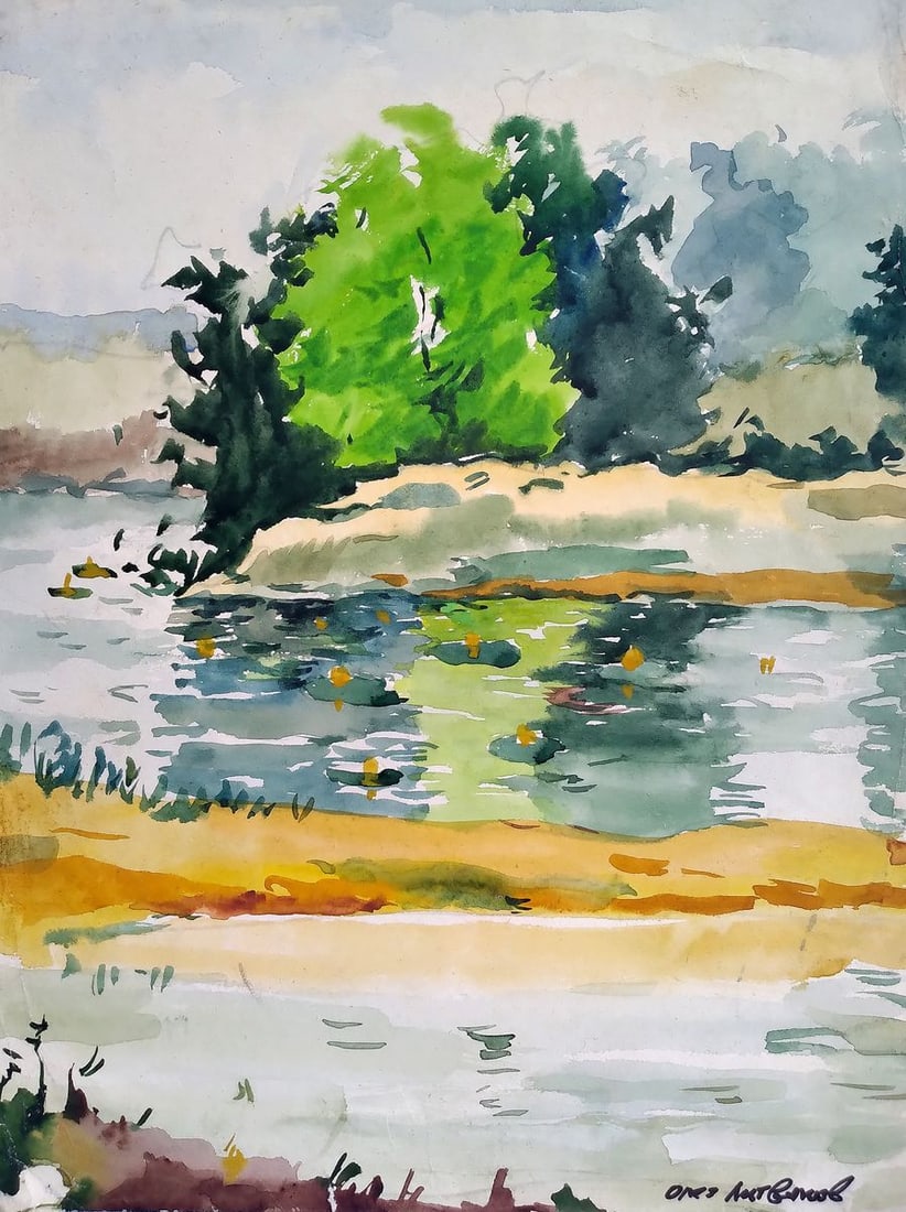 Watercolor painting Village Litvinov Oleg Arkad'yevich (1 of 5)