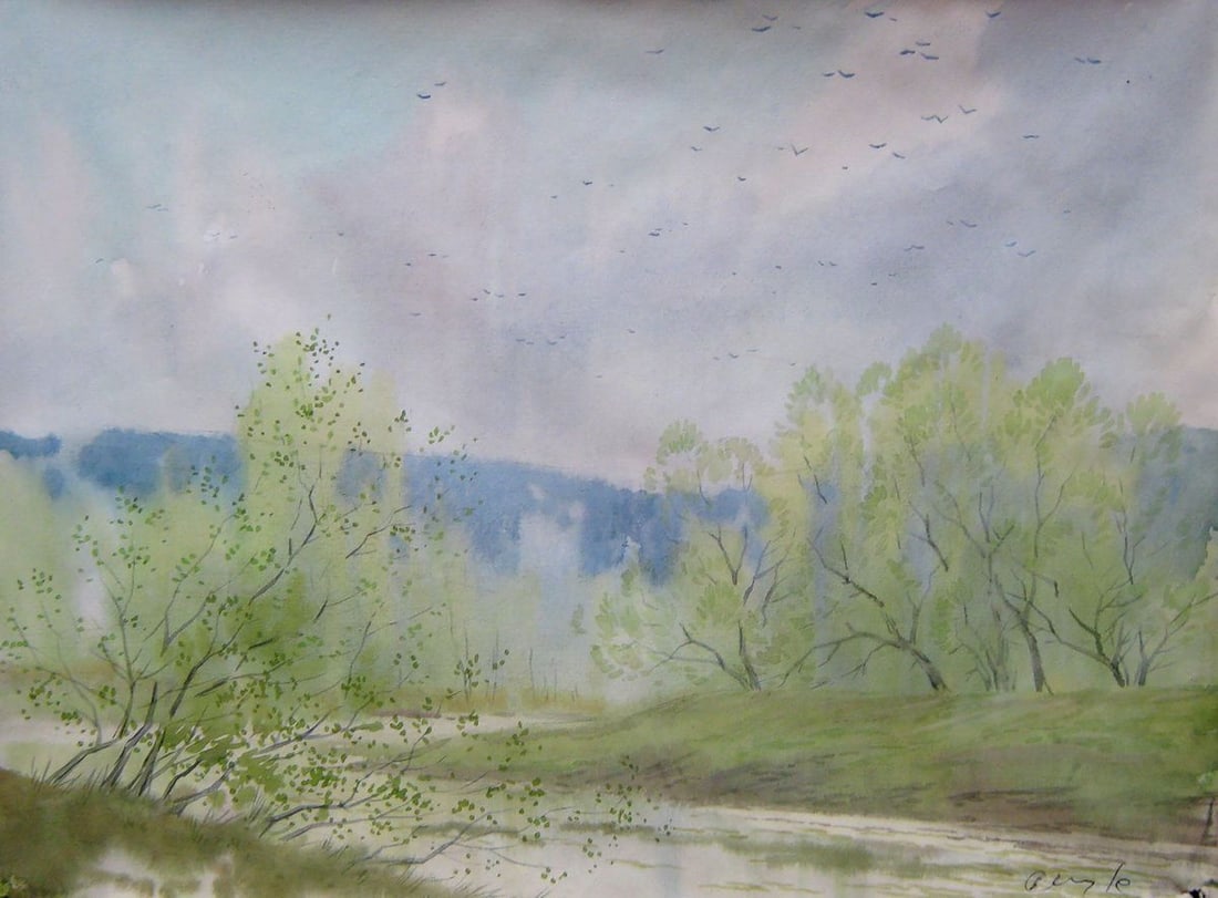 Watercolor painting April tenderness Kalebets Valery (1 of 5)