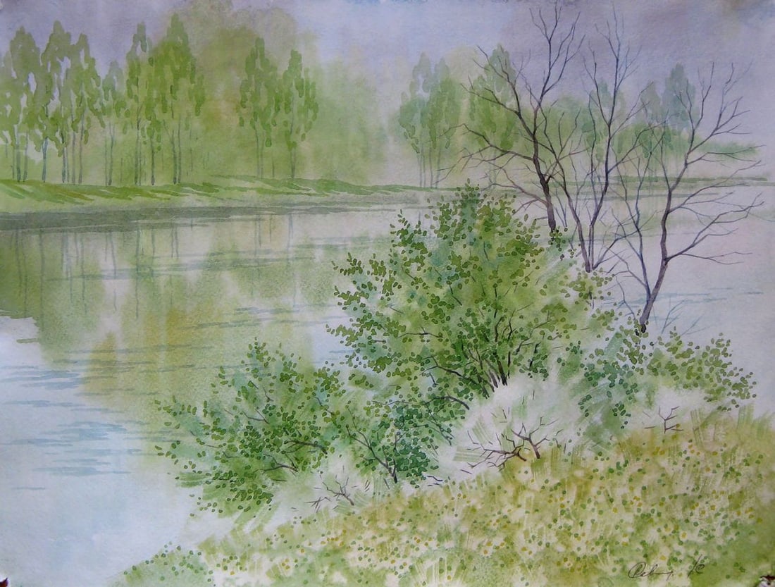 Watercolor painting April day Kalebets Valery (1 of 5)