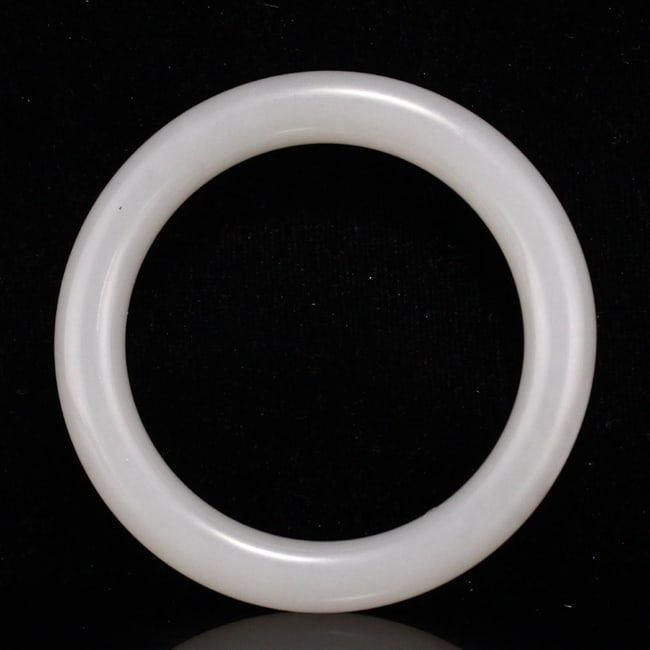 Inside Diameter 57 mm Chinese Natural White Hetian Jade Bracelet (1 of 11)