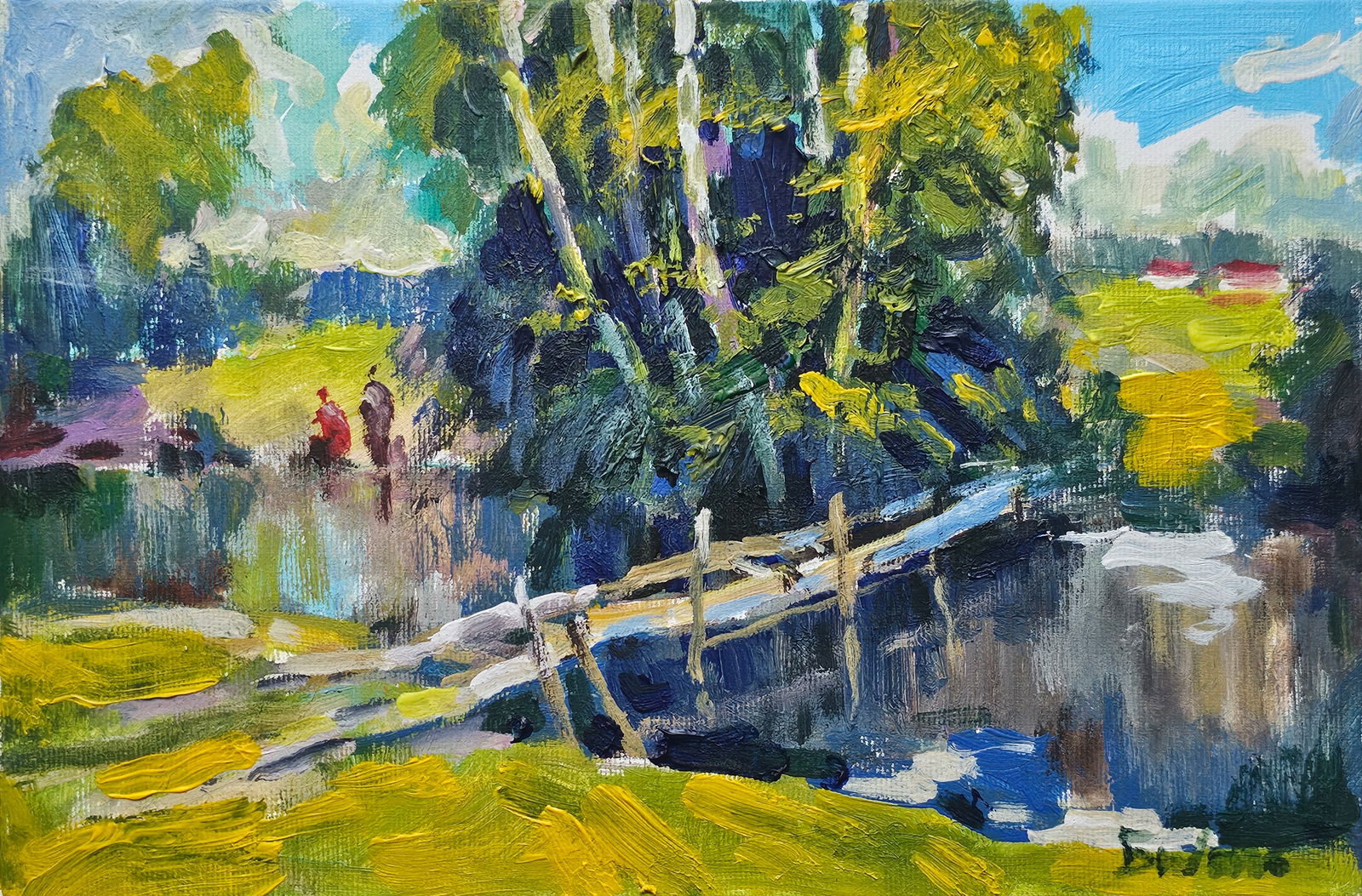 Acrylic painting Fishermen Vyacheslav Petrovich Babac (1 of 10)