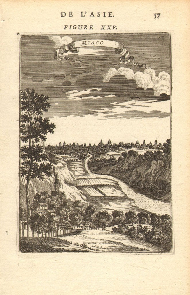 KYOTO. View of the city of Miyako (Kyoto) 京都市. Japan. MALLET 1683 old print (1 of 1)