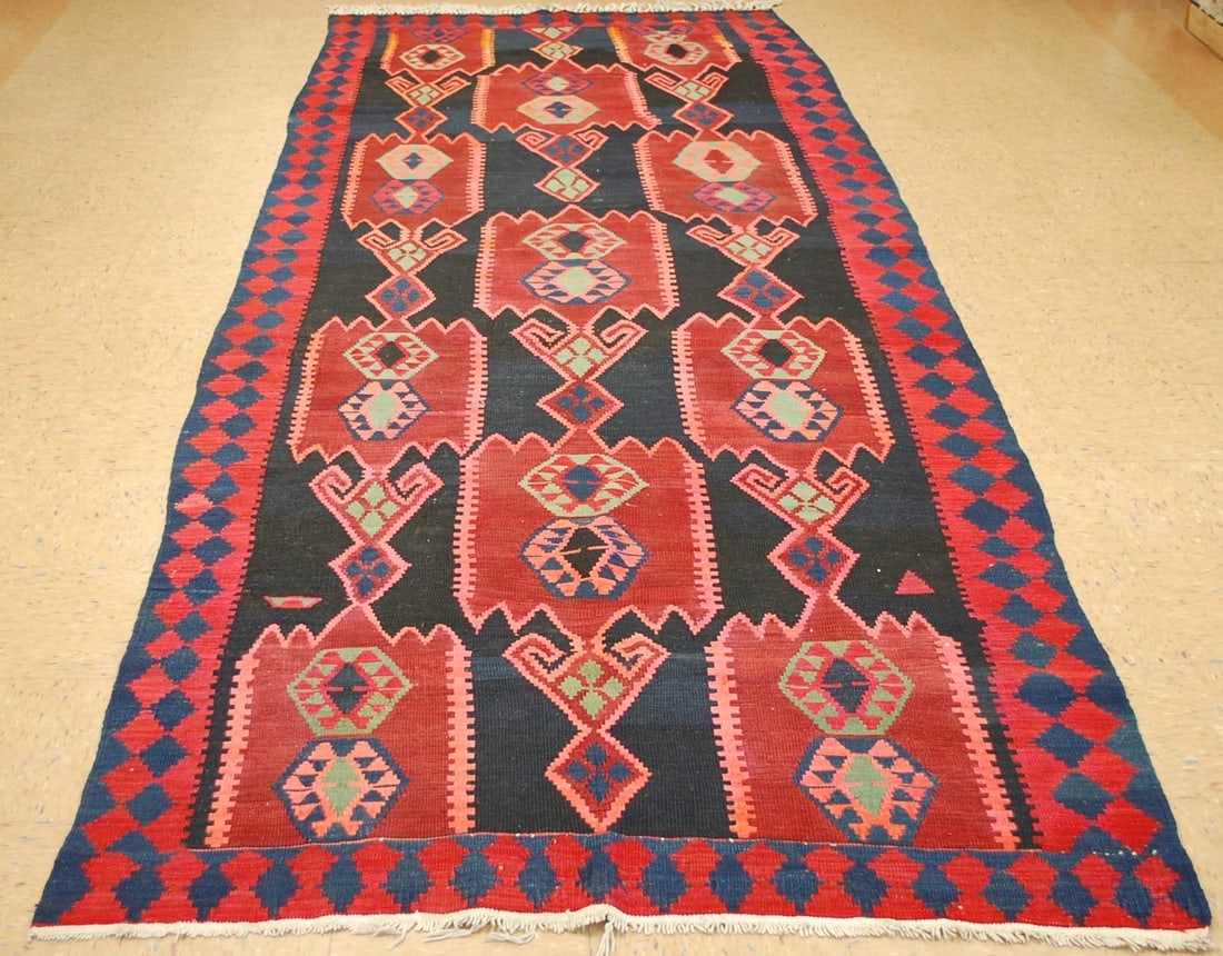 CAUCASIAN KILIM RUG 5'1" x13'7" (1 of 12)