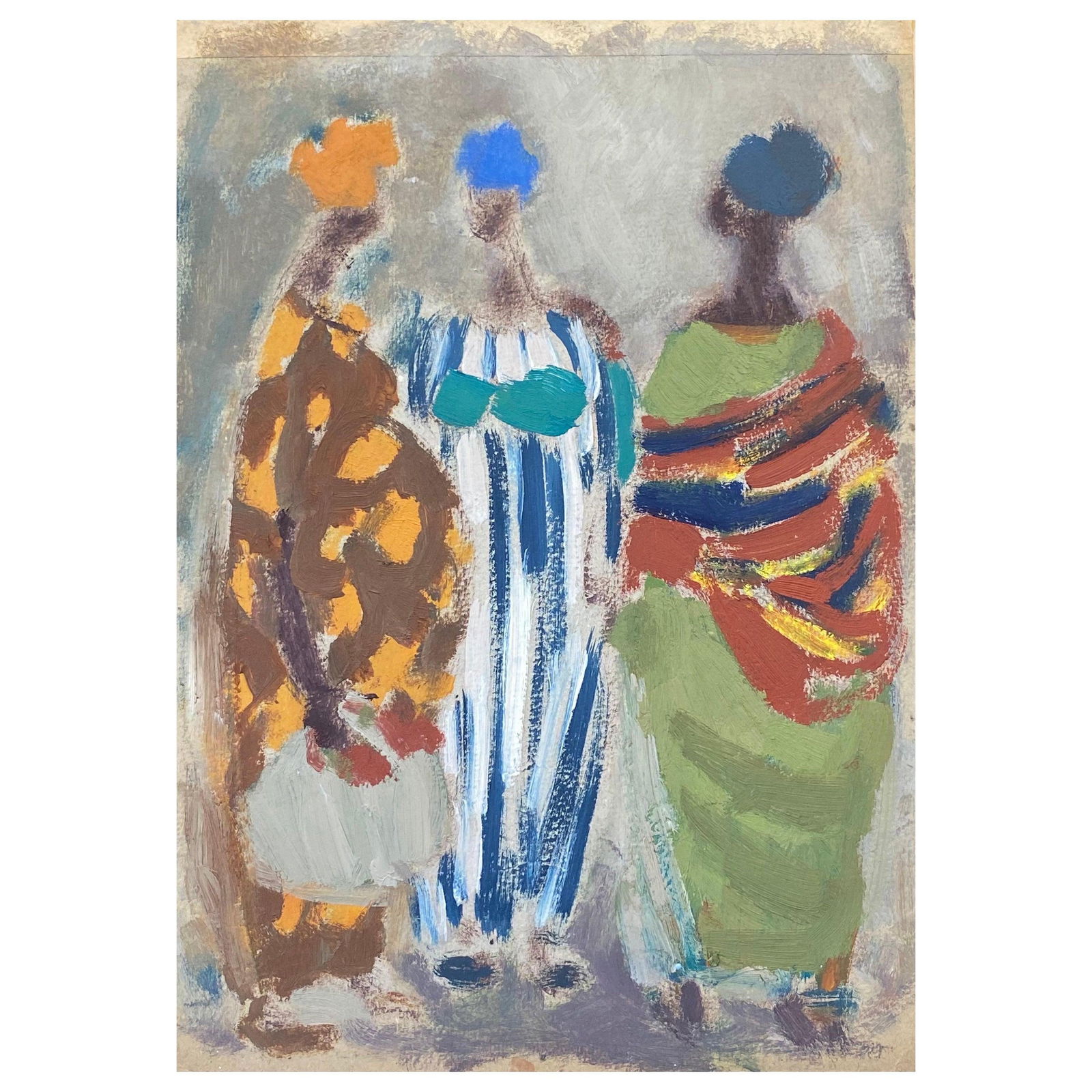 20th Century German Modernist Oil Painting - Three Figures, circa 1940s (1 of 18)