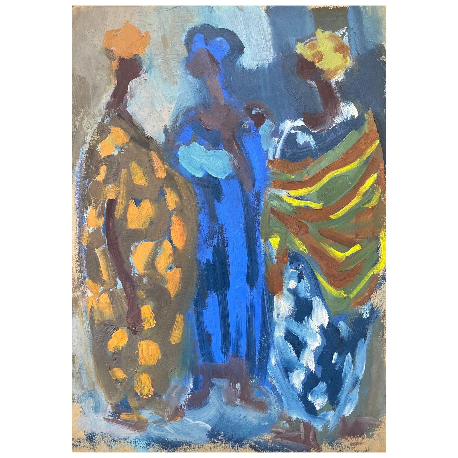 20th Century German Modernist Oil Painting, Three Figures (1 of 5)
