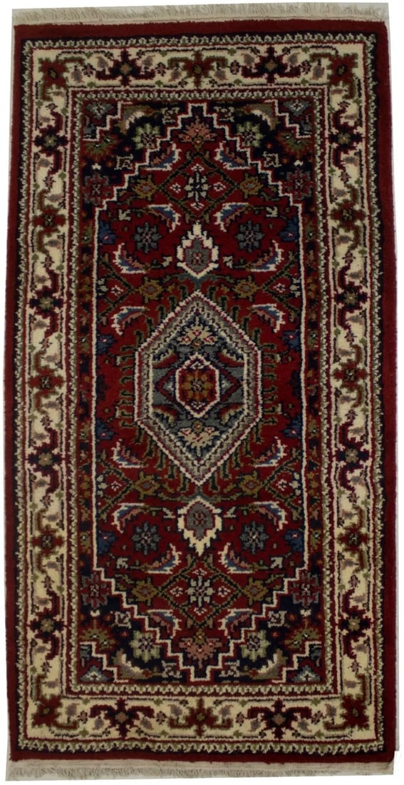 Wine Red Geometric 5X8 Kazak Oriental Rug: Title: Wine Red Geometric 5X8 Kazak Oriental Rug Description:Handmade 5X8 wine red oriental rug made with vegetable dyes (fine wool pile and cotton foundation), superior knot count, and appealing anci