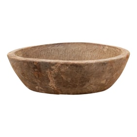 Oversized Oxidized Wood Antique Bowl