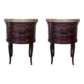 19th Century Bouillotte Louis XVI Style, Oval Shaped Bronze and Mahogany Table