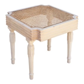 British Colonial Cane Side Table