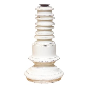 Folk Antique Turned Candle Holder