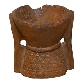 Dark Brown Carved Seeder-Talasari