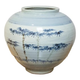 Large Blue & White Porcelain Jar