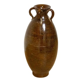 Slim Brown Faux Wood Japanese Vase