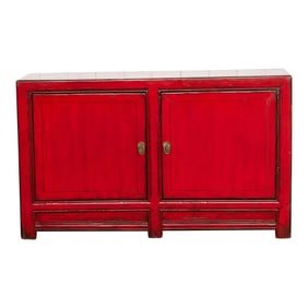 Radiant Red Asian Buffet Cabinet
