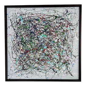 Large After Jackson Pollack Abstract Painting by Arlene Carr