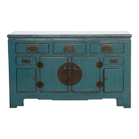 Providence Blue Lacquered Tianjin Credenza