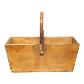 Antique Elm Wood Vegetable Basket