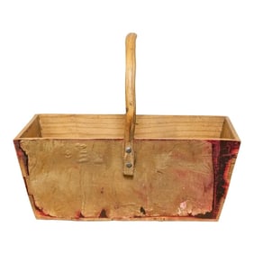 Antique Stripped Wood English Basket