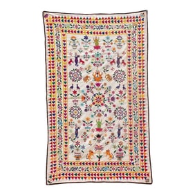 Vintage Indian Embroidered Wall Art