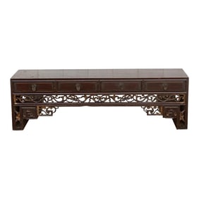 Antique Brown & Gilt Chinese Kang Table