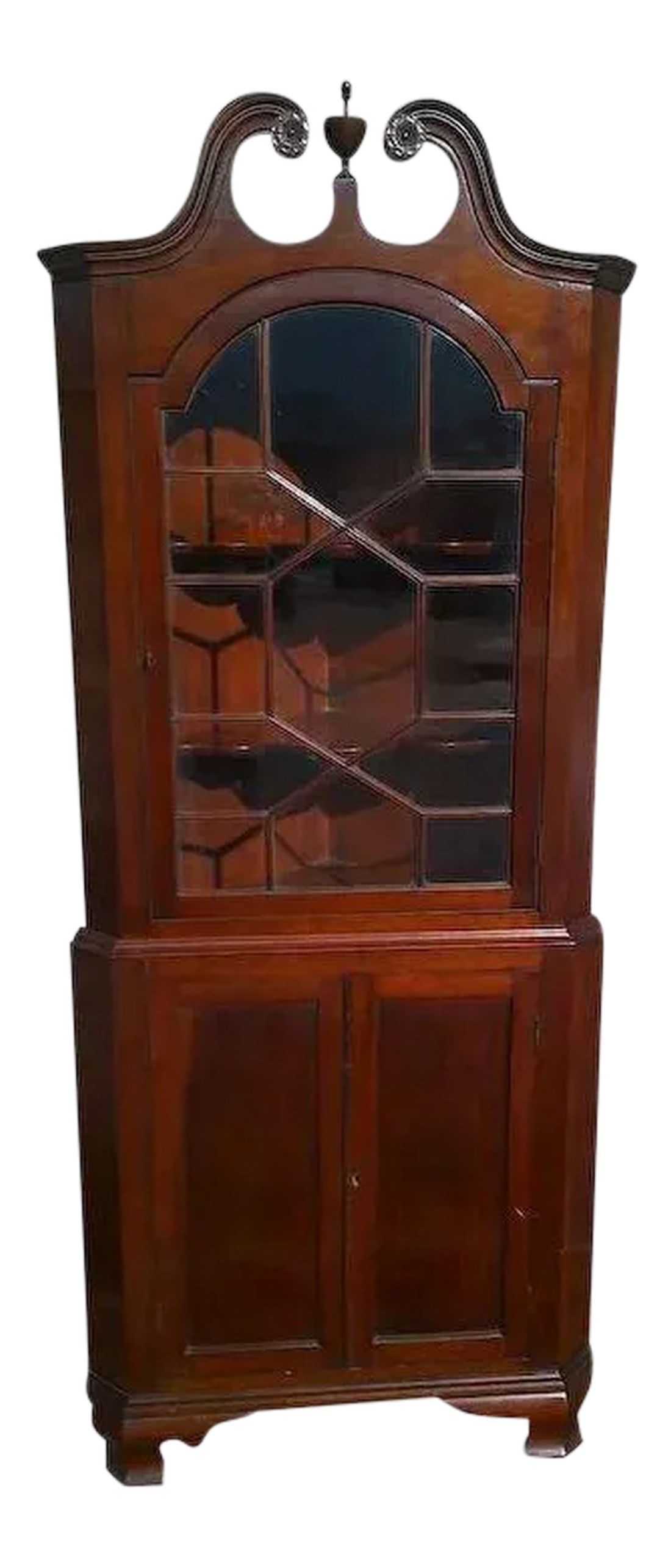 Colonial Revival Mahogany Corner Cupboard Cabinet (1 of 8)